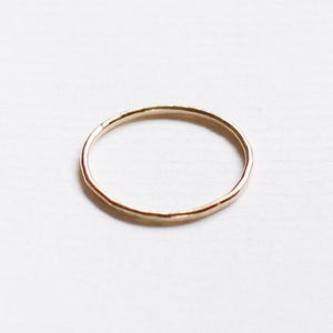 thin 14k gold fill ring dainty simple stacking band linea ring by elephantine image 1