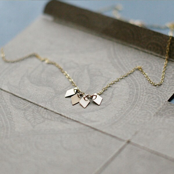 akira necklace - modern geometric 14k goldfill necklace - dainty everyday gift for her