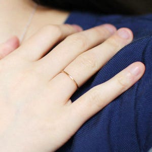 thin 14k gold fill ring dainty simple stacking band linea ring by elephantine image 4