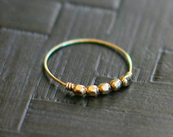Delicate Beaded Ring, Minimalist Simple Jewelry Gift, 14k Goldfilled or Sterling Silver, Super Thin Stacking Ring, Libra Ring by Elephantine