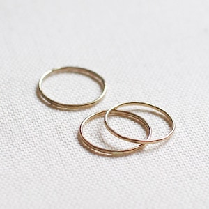 thin 14k gold fill ring dainty simple stacking band linea ring by elephantine image 2
