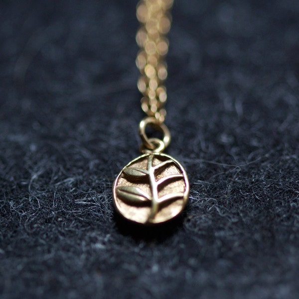 the memory - little gold leaf necklace by elephantine