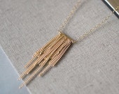 collier de l’amour - boho 14k goldfill frange fait à la main collier - Bijoux en or en couches