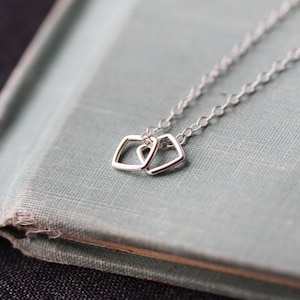 silver squares geometric necklace // &quot;conmigo&quot; // sterling silver handmade necklace by elephantine
