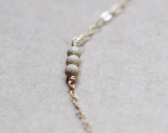 stellar necklace - super tiny 14k gold filled bead necklace • dainty necklace, sparkly jewelry, petite stardust jewelry, little necklace