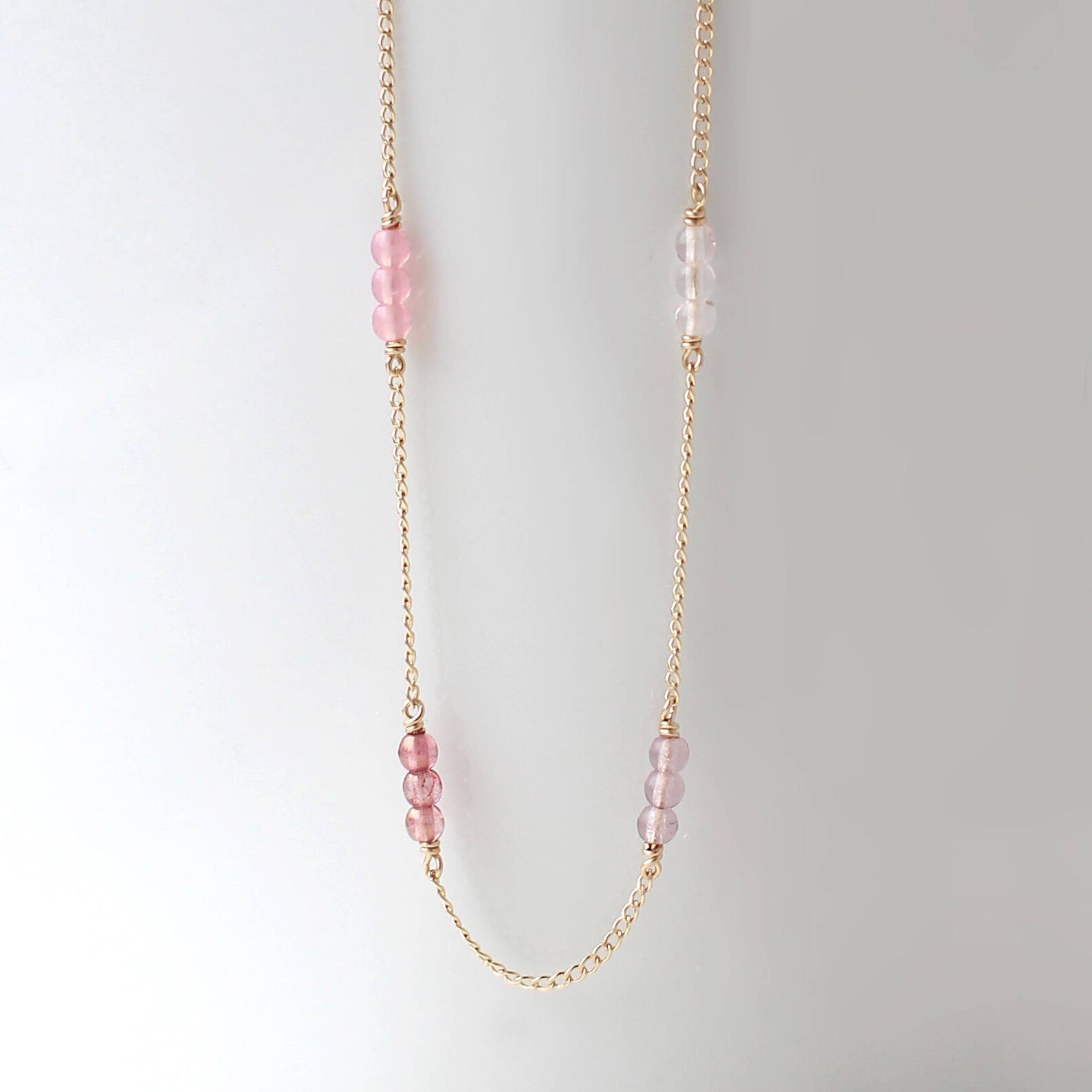 Felicity Multicolor Bead Gold Necklace Handmade Jewelry Etsy