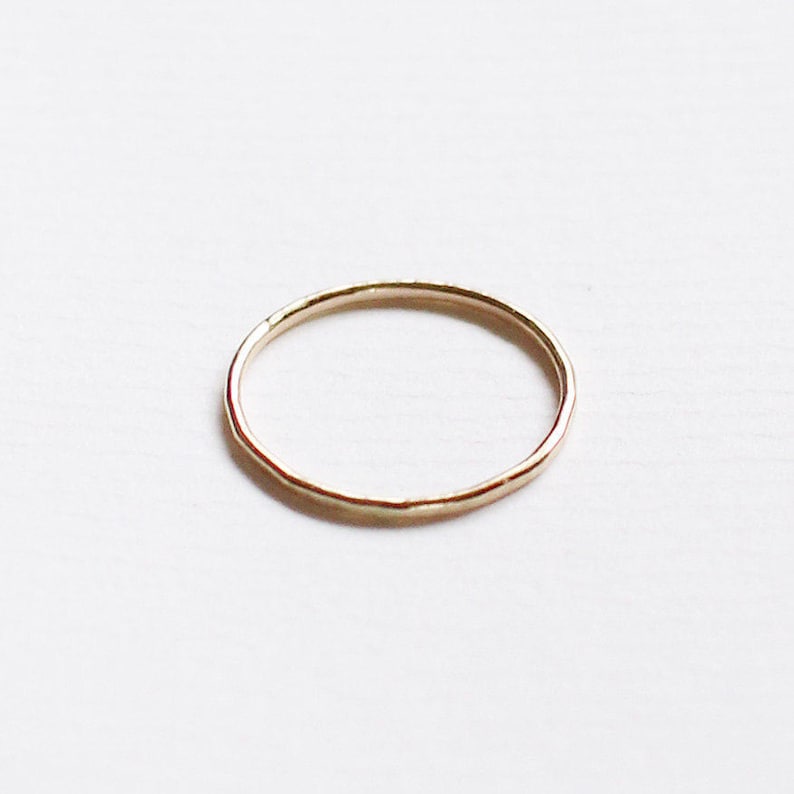 thin 14k gold fill ring dainty simple stacking band linea ring by elephantine image 1