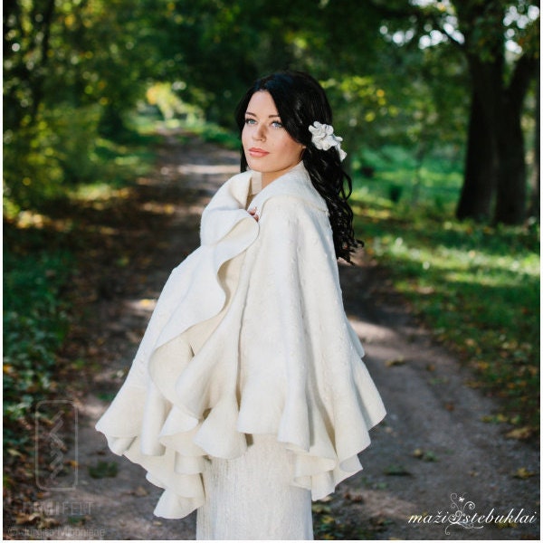 duo shawl felted button