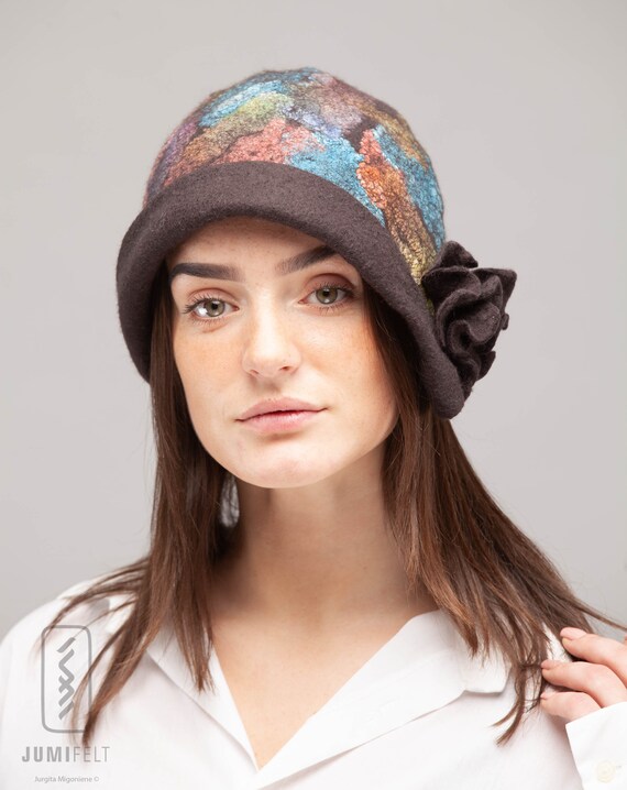 Cloche Hat Felt Hat Merino Wool Hat 