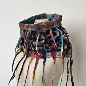 Tube Scarf, Felt snood,Felted Collar, Loop scarf, Wool Infinity Scarf, Wrap Scarf, Hooded Scarf, Multicolor Snood, Gift under 50