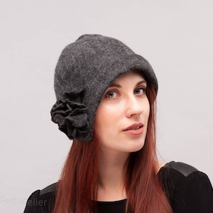 Felt Hat Grey wool hat Winter hat Merino wool hat Winter Fashion Hat