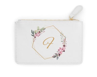 Mini pochette florale lettre F