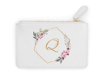 Mini pochette florale lettre Q