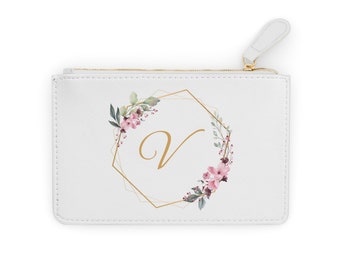 Mini pochette fleurie lettre V