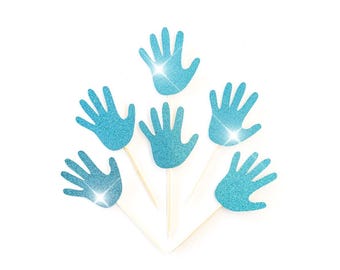 Blue High five party toppers, High five toppers, High five birthday cupcakes, High five party, five party, Five birthday, Blue gender reveal
