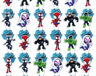 24 Superhero toppers, Superhero birthday, Superhero cupcakes, Superhero party, Superhero cupcakes, Superhero toppers