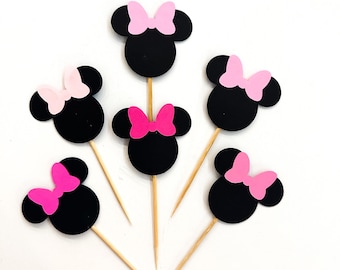 Pink Minnie party, Pink Minnie Birthday, Pink Minnie toppers, Pink Minnie cupcakes, Minnie Mouse party, Minnie Birthday, Minnie bachelorette