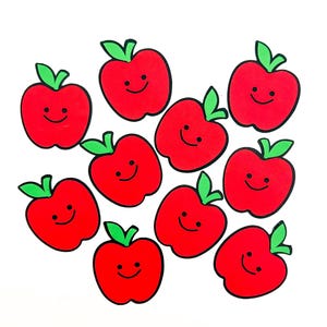 Apple die cuts, Fruit die cuts, Back to school die cuts, Apple favors, Apple crafts, Garden party, Cute apple die cuts, Apples, Apple party
