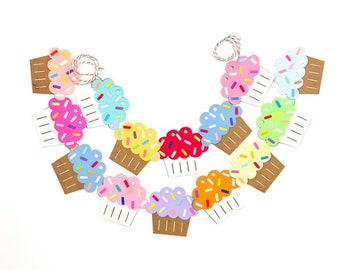 Cupcake banner, Cupcake with sprinkles banner, Cupcake party, Cupcake birthday, Cupcake decorations, Cupcake party decorations Cupcake decor
