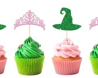 12 Wicked toppers, Wicked party, Wicked cupcakes, Wicked birthday, Wicked bachelorette, Good Witch Bad Witch, Wicked favors, Wicked for good