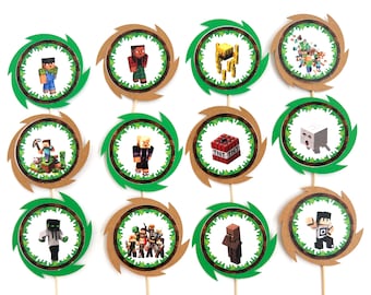 Minecraft cupcake toppers, Minecraft Birthday party, Creeper cupcakes, Enderman cupcakes, Zombie cupcakes, Minecraft cupcakes, Minecraft