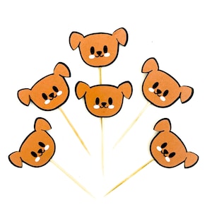 Puppy party, Puppy cupcake toppers, Puppy birthday toppers, Dog party toppers, Dog birthday toppers, Puppy decorations, Dog decorations, Dog