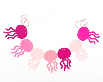 Pink Jellyfish party, Pink Jellyfish birthday, Jellyfish banner, Jellyfish garland, Jellyfish garland, Jellyfish party, Jellyfish decoration