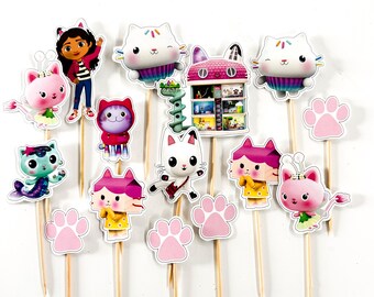15 Dollhouse toppers,  Dollhouse cupcakes,  Dollhouse birthday, Dollhouse Birthday, Dollhouse favors