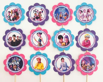 Kpop, Kpop cupcakes, Kpop toppers, Kpop birthday, Demon Hunters party, Demon Hunter cupcakes, Rumi Mira Zoey cupcakes, Kpop favors, Saja