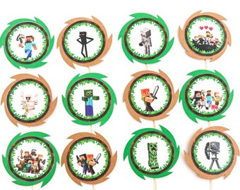 Minecraft cupcake toppers, Minecraft Birthday party, Creeper cupcakes, Enderman cupcakes, Zombie cupcakes, Minecraft cupcakes, Minecraft