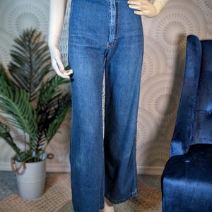 Jean évasé taille haute des années 1970 - Taille S pour femme