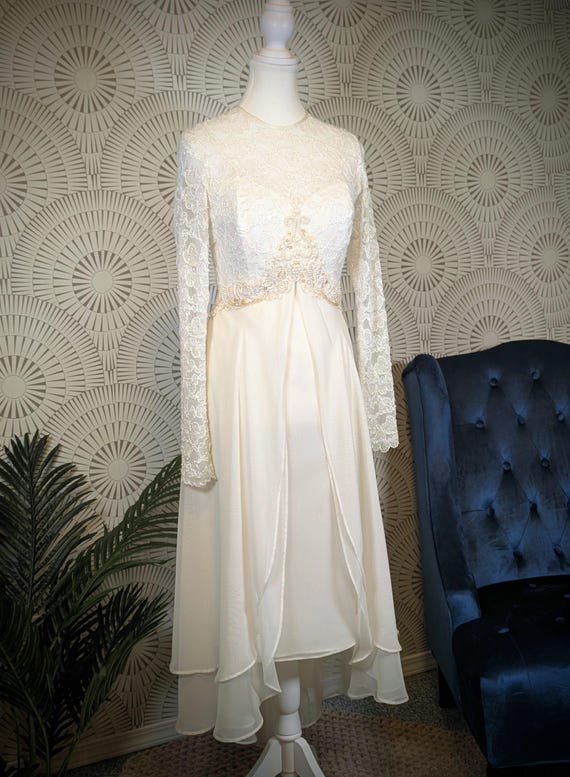 midi vintage wedding dress Civil Lace Wedding Dress Ruta Midi 14 US (46 EU) / Off-white