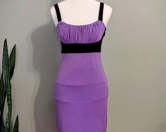 1990's/2000's Purple & Black Sleeveless Mini Bodycon - Women's Size S