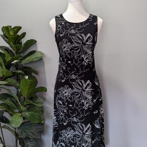 Y2K Black & White Floral Dress - Women&#39;s Size 12/L