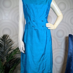 1950&#39;s/1960&#39;s Custom Made Azure Blue 3-Piece Dress Suit - Women&#39;s Size M