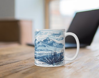 Calming Mountain Breeze Mug, calming mug, simple style, good morning mug, coffee cup