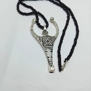 Antique African Tuareg Natural Agate Berber Tribal Ethnic Beautiful Jewish Necklace