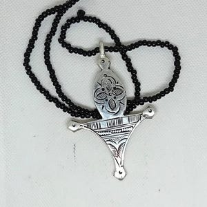 Tuareg Cross Pendant Necklace – Handmade Moroccan Amazigh Berber Jewelry, Ethnic Tribal Sahara Style