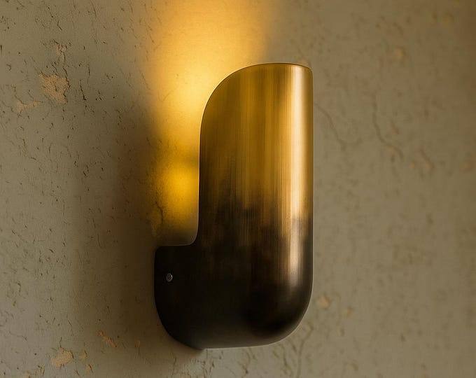Two-Tone Brass Elbow Wall Sconce, Modern Sculptural Lighting