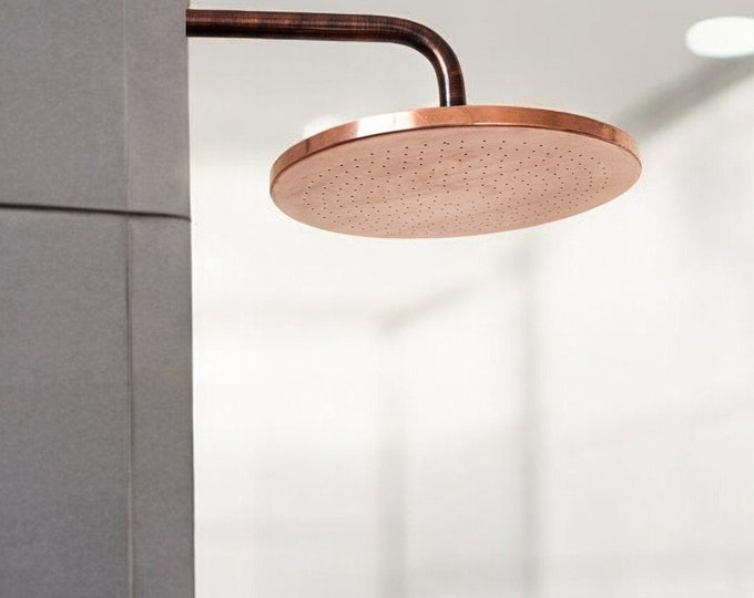 Cooper Rain Head Shower, Antique Cooper Round Headshower, Flat Showerhead