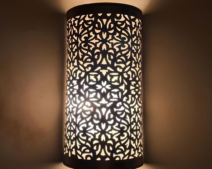 Moroccan Brass Wall Sconce: Rustic Entryway Light