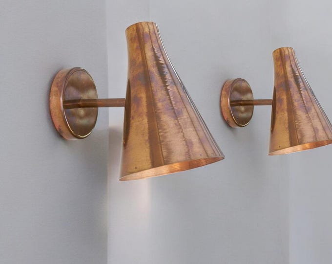 Set of 2 Outdoor Copper Sconce Light, Pendant Light, Antique Copper Wall Light, Perfect for Outdoor Lighting