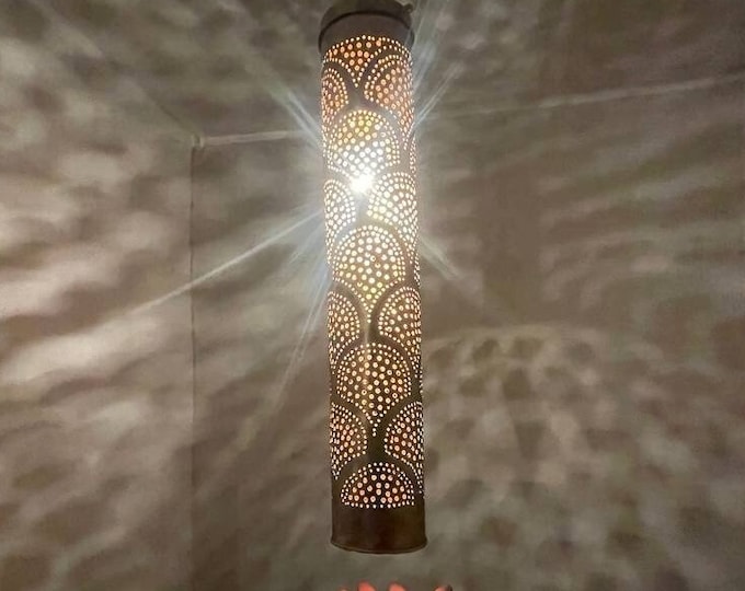 Handmade Moroccan Brass Pendant Light: Elegant Home Decor
