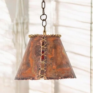 Rustic Copper Pendant Light: Farmhouse Dome Ceiling Lamp