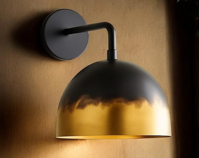Brass Wall Sconce, Modern Dome Light for Etryway, Bedroom, Hallway, or Living Room