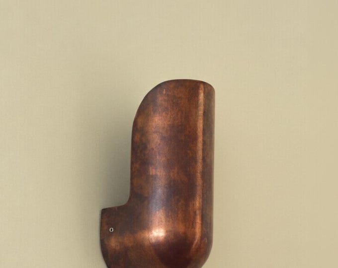 Handmade Copper Elbow Wall Sconce, Brown-Black Patina, Minimalist Light