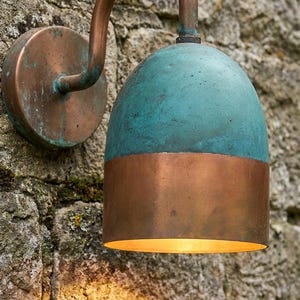 Outdoor Copper Sconce Light, Oxidized Pendant Light, Green Patina Wall ...