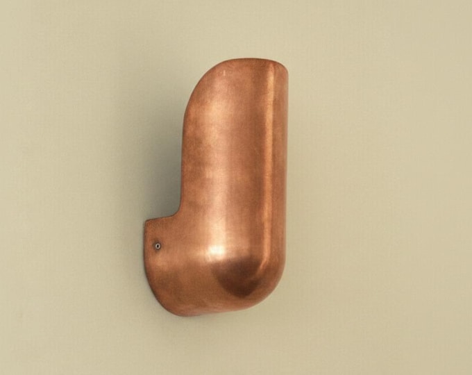 Handmade Raw Copper Elbow Wall Sconce, Modern Minimalist Lighting