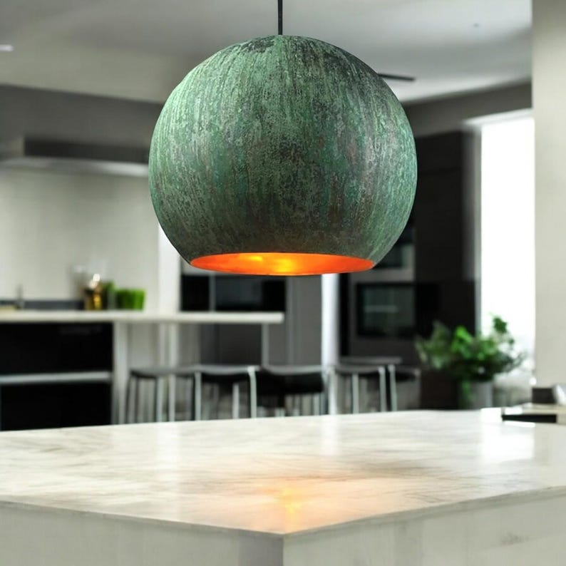 Antique Copper Pendant Light, Oxidized Copper Farmhouse Pendant Lights ...