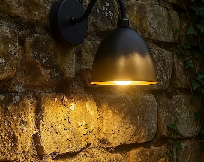 Handmade Copper Wall Sconce, Rustic Patina Dome Light, Outdoor Fixture